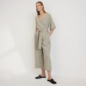 Everlane - The Linen Cross-Front Jumpsuit - Seagrass